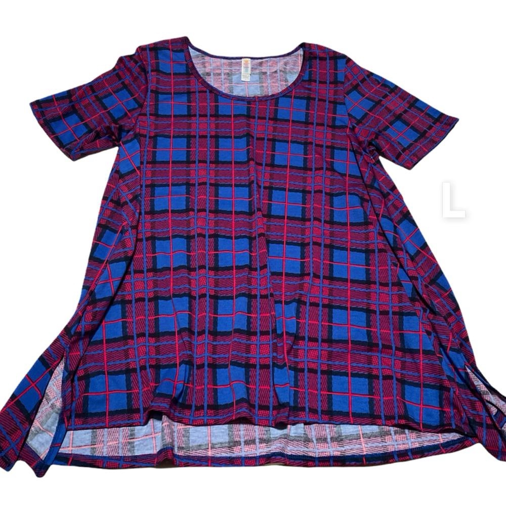 Lularoe Perfect T plaid tunic top